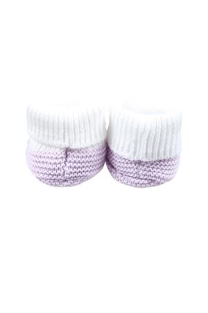 Scarpina in filo di cotone bianco e glicine LITTLE BEAR KIDS | 8130BCOGLICINE